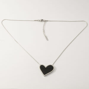Κολιέ Ατσάλι με Καρδία & Σμάλτο