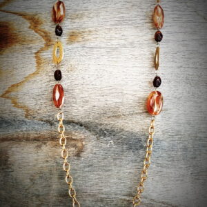 Μακρύ Κολιέ Αλυσίδα με Πέτρες