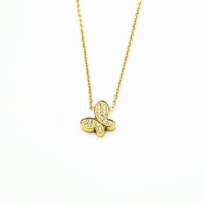 Επίχρυσο Ατσάλινο Κολιέ Πεταλούδα