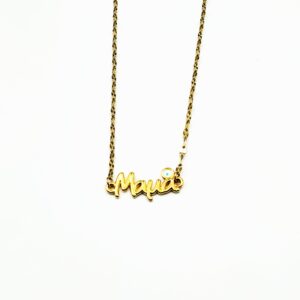 Επίχρυσο Κολιέ με Ατσάλινη Αλυσίδα & Μαμά