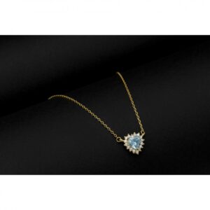 Ασημένιο Κολιέ με Σιελ Ροζέτα Καρδιά