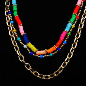 Κολιέ Αλόη Τριπλό Χρωματιστό